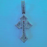 Moissanite Baguette Cross Pendant