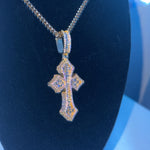 Moissanite Baguette Cross Pendant