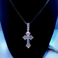 Moissanite Baguette Cross Pendant