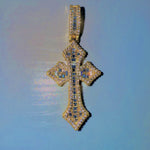 Moissanite Baguette Cross Pendant