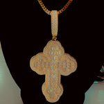 Big Moissanite Baguette Cross