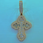 Big Moissanite Baguette Cross